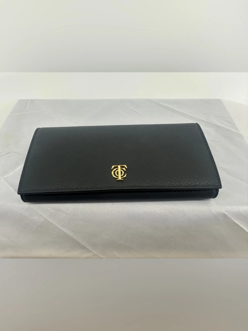 NWT Tiffany & Co continental large flap wallet in black smooth soft leather